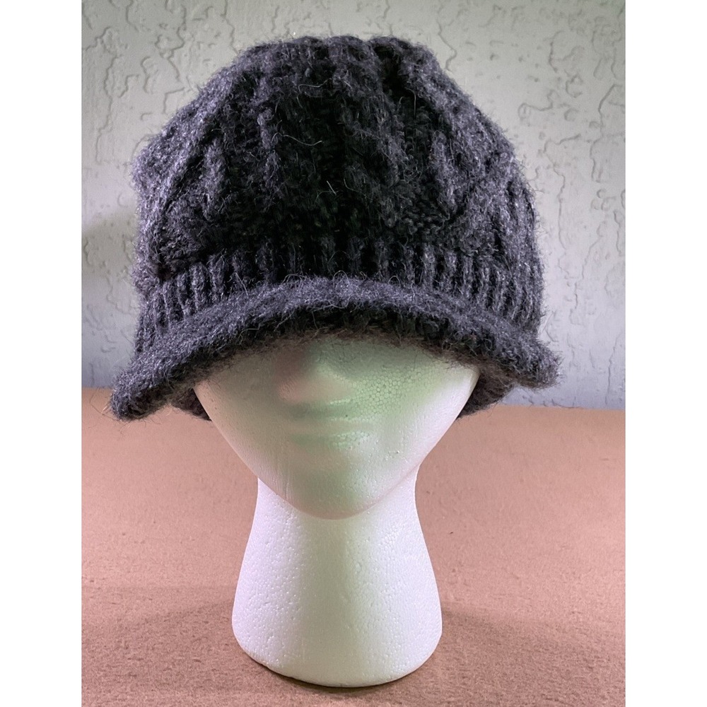Comhats Wool Knit Visor Beanie Hat for Women's One Size, 68294_Dark Gray
